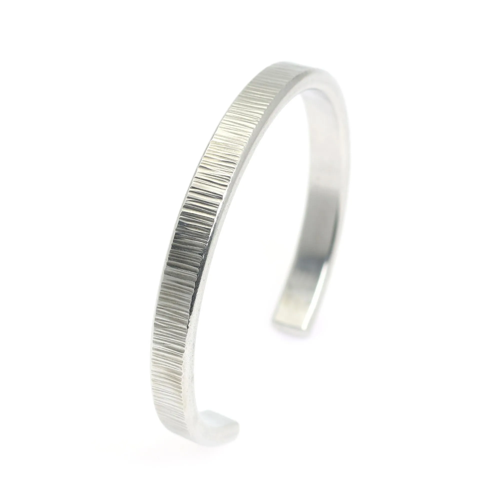 Thin Chased Aluminum Cuff Bracelet