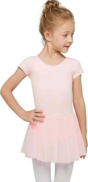 Toddler Pink Cap Sleeve Skirted Leo