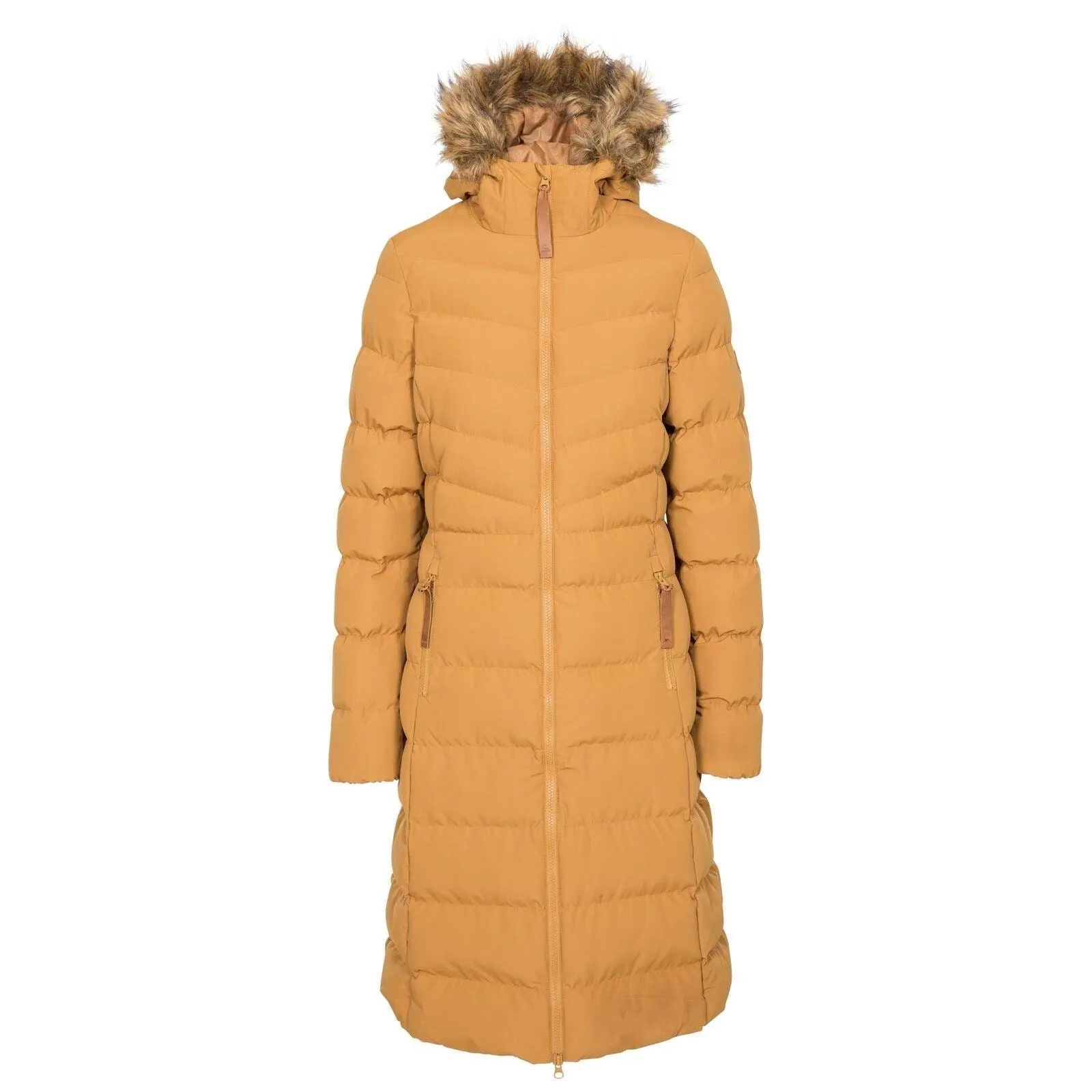 Trespass Audrey Womens Long Waterproof Parka | Sandstone or Khaki