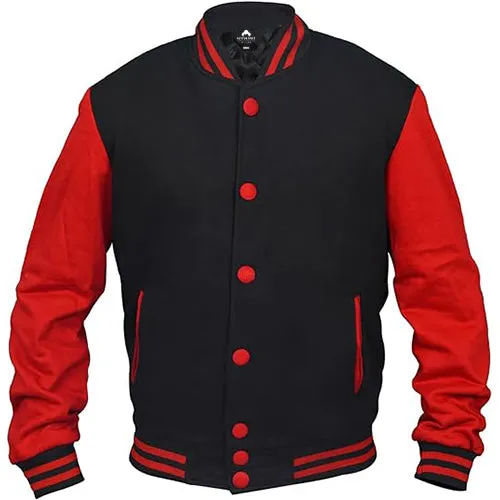 Varsity Bomber Jacket - Red - UNISEX