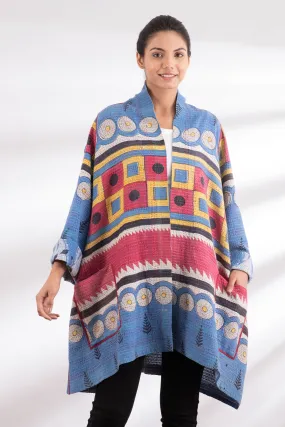 VINTAGE COTTON KANTHA A-LINE JKT