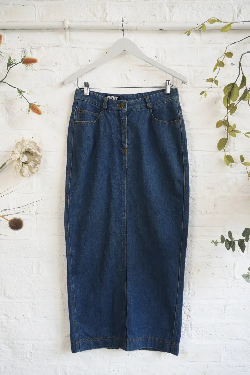 Vintage Denim Skirt - DKNY Classic Blue Pencil - Size W29