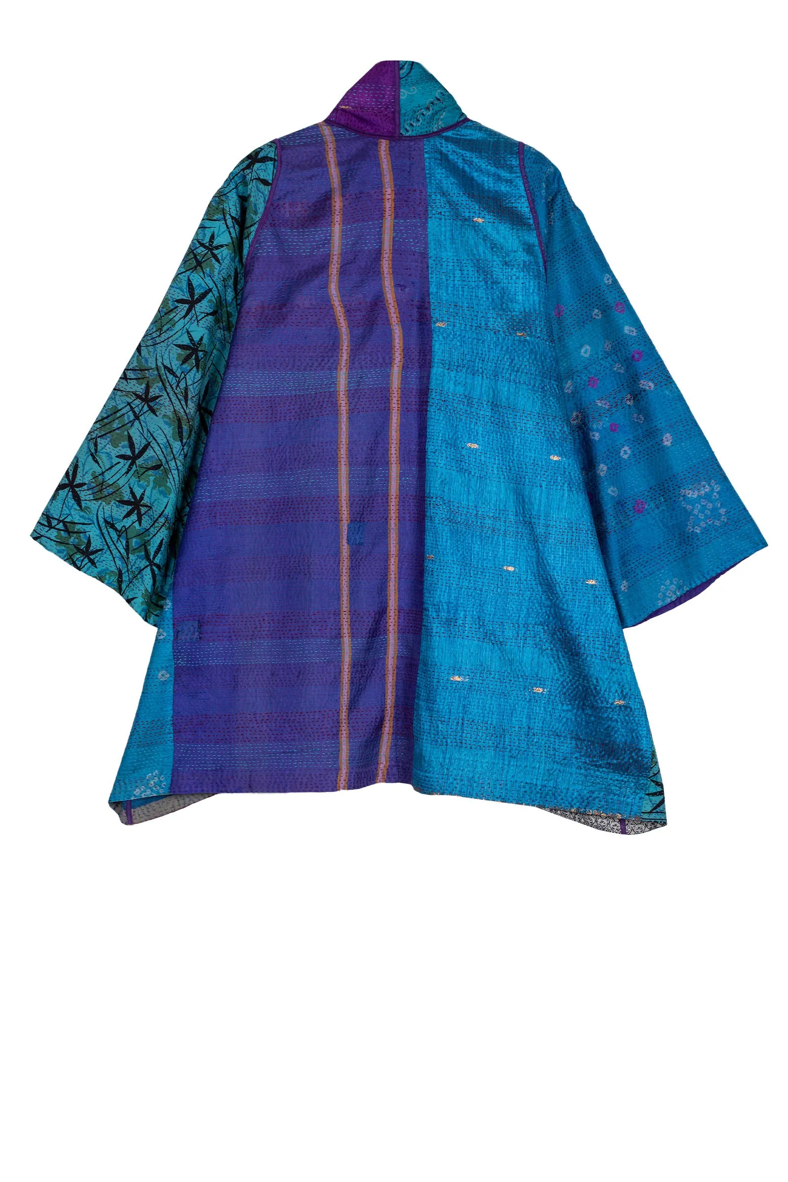 VINTAGE SILK KANTHA A-LINE JKT - sv2003-0366a -