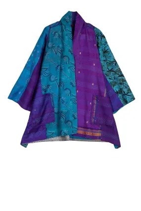 VINTAGE SILK KANTHA A-LINE JKT - sv2003-0366a -