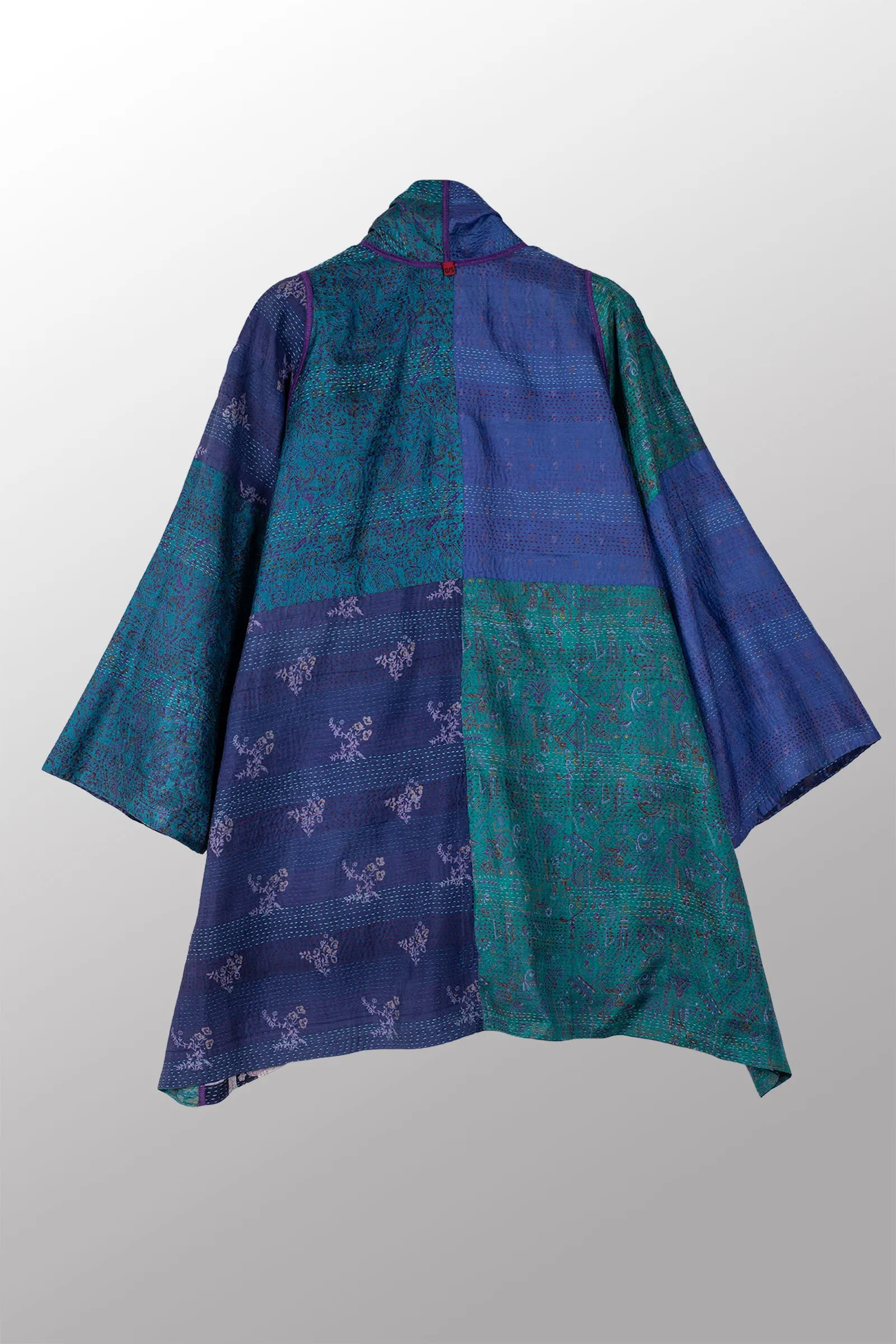 VINTAGE SILK KANTHA A-LINE JKT - sv2003-0375a -