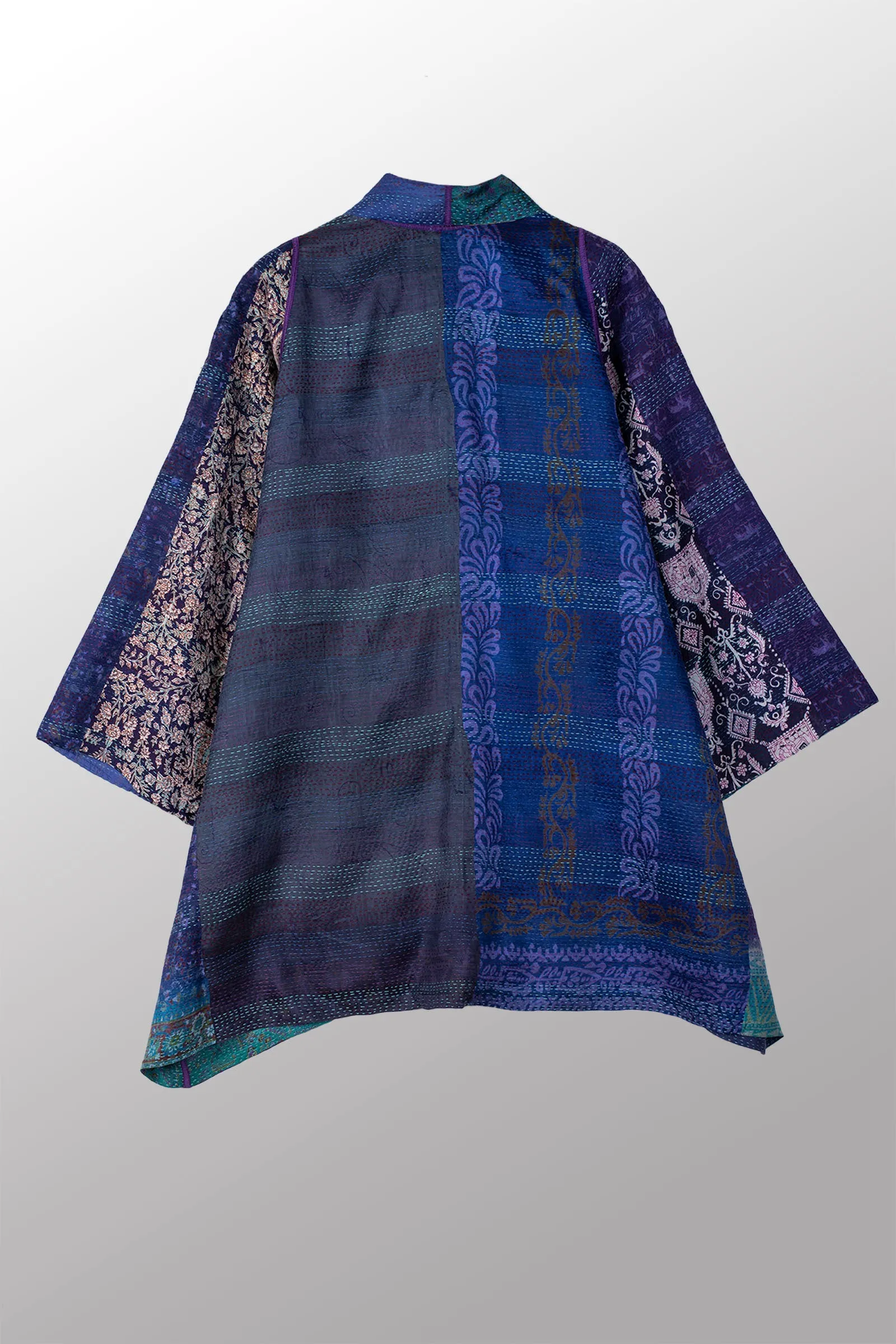 VINTAGE SILK KANTHA A-LINE JKT - sv2003-0375a -