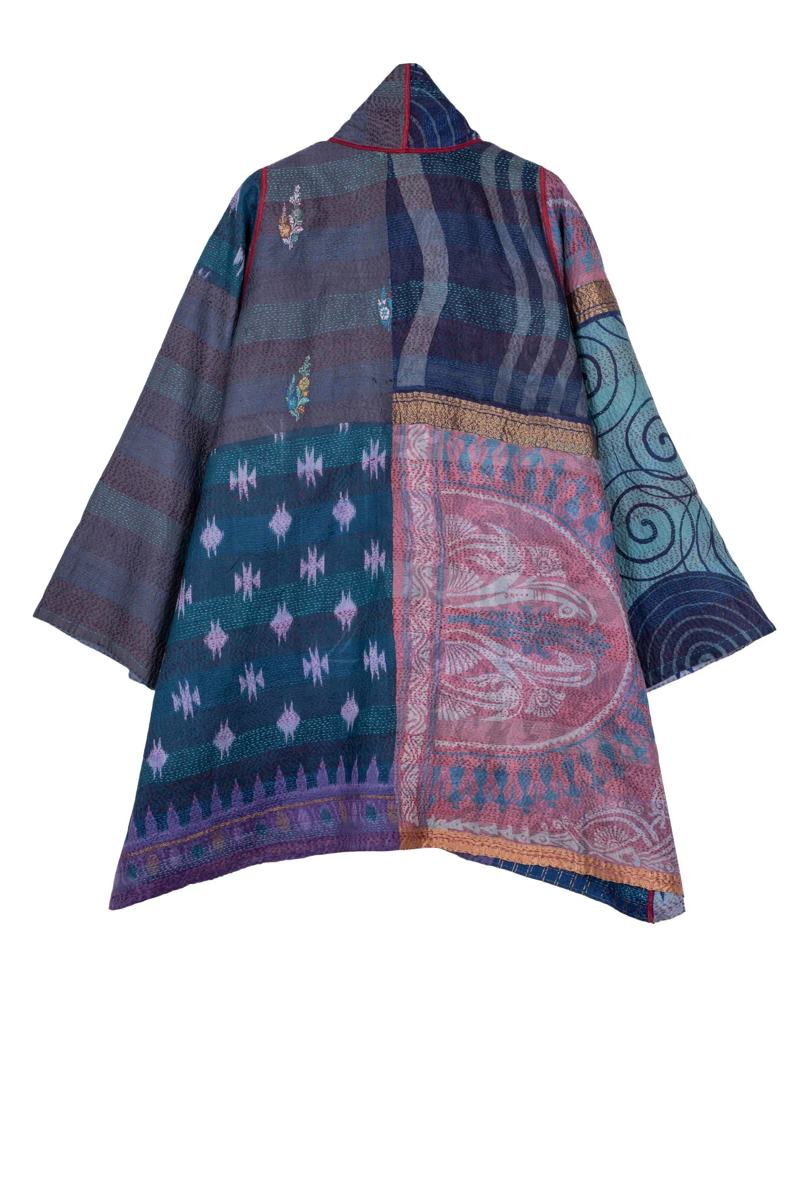 VINTAGE SILK KANTHA A-LINE JKT