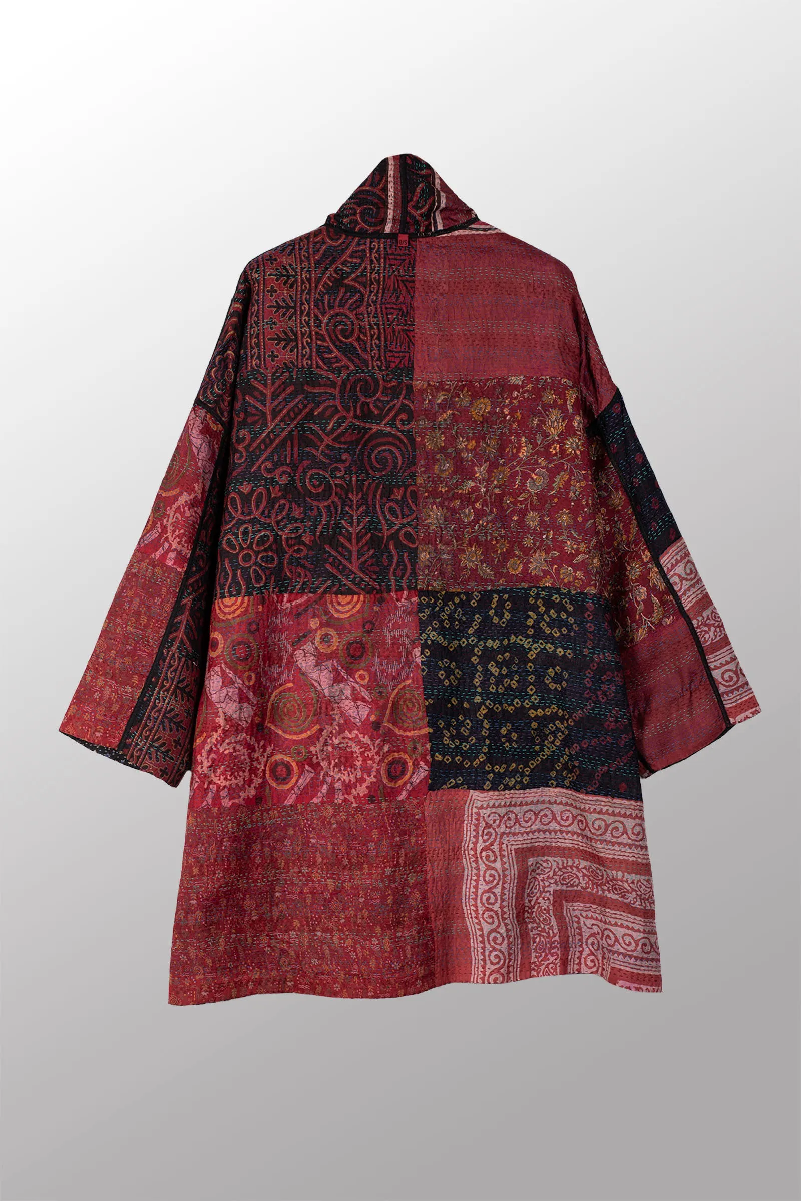 VINTAGE SILK KANTHA HAORI JACKET - sv2068-0001a -