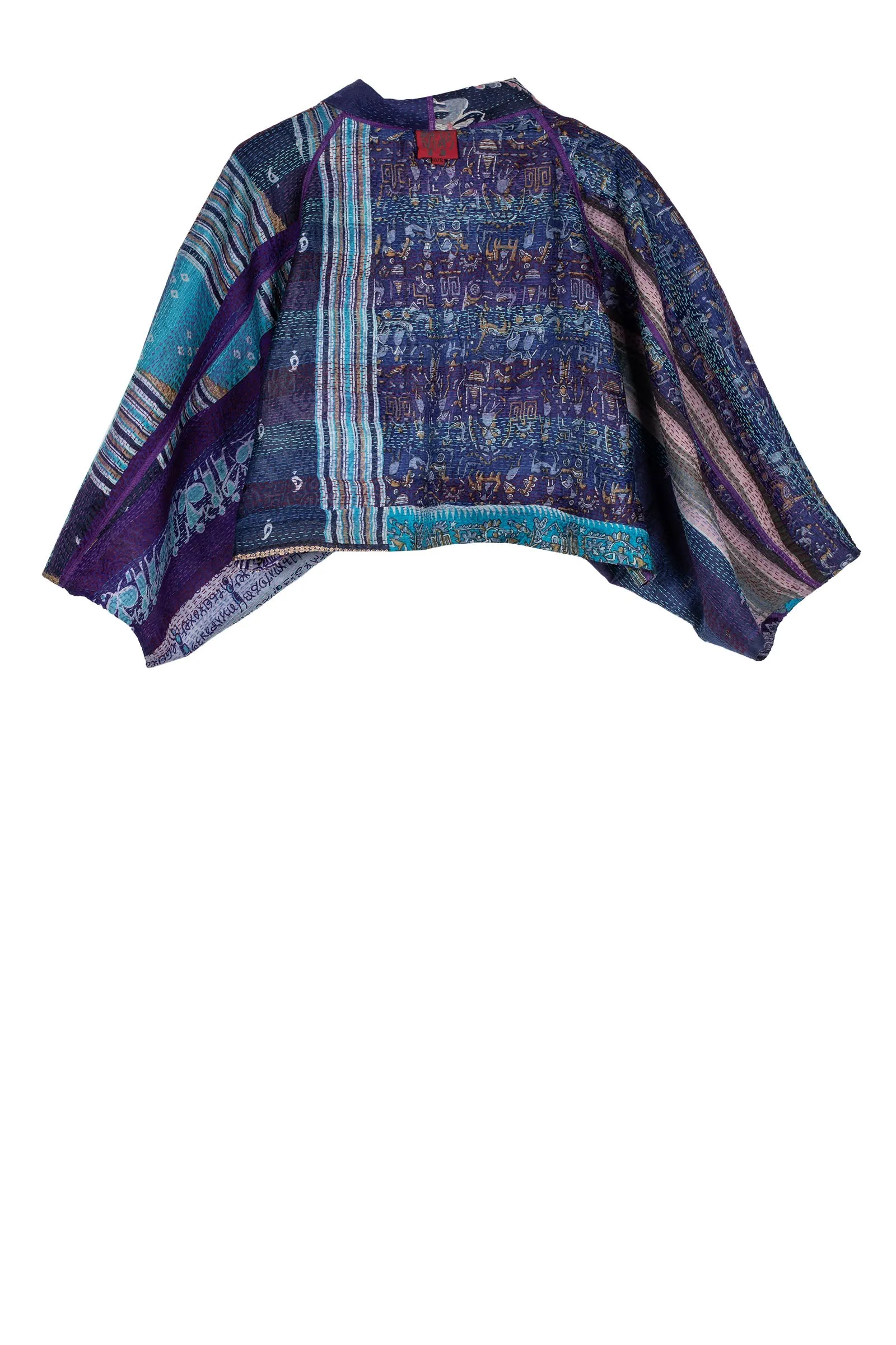 VINTAGE SILK KANTHA PUFF SLV. SHRUG