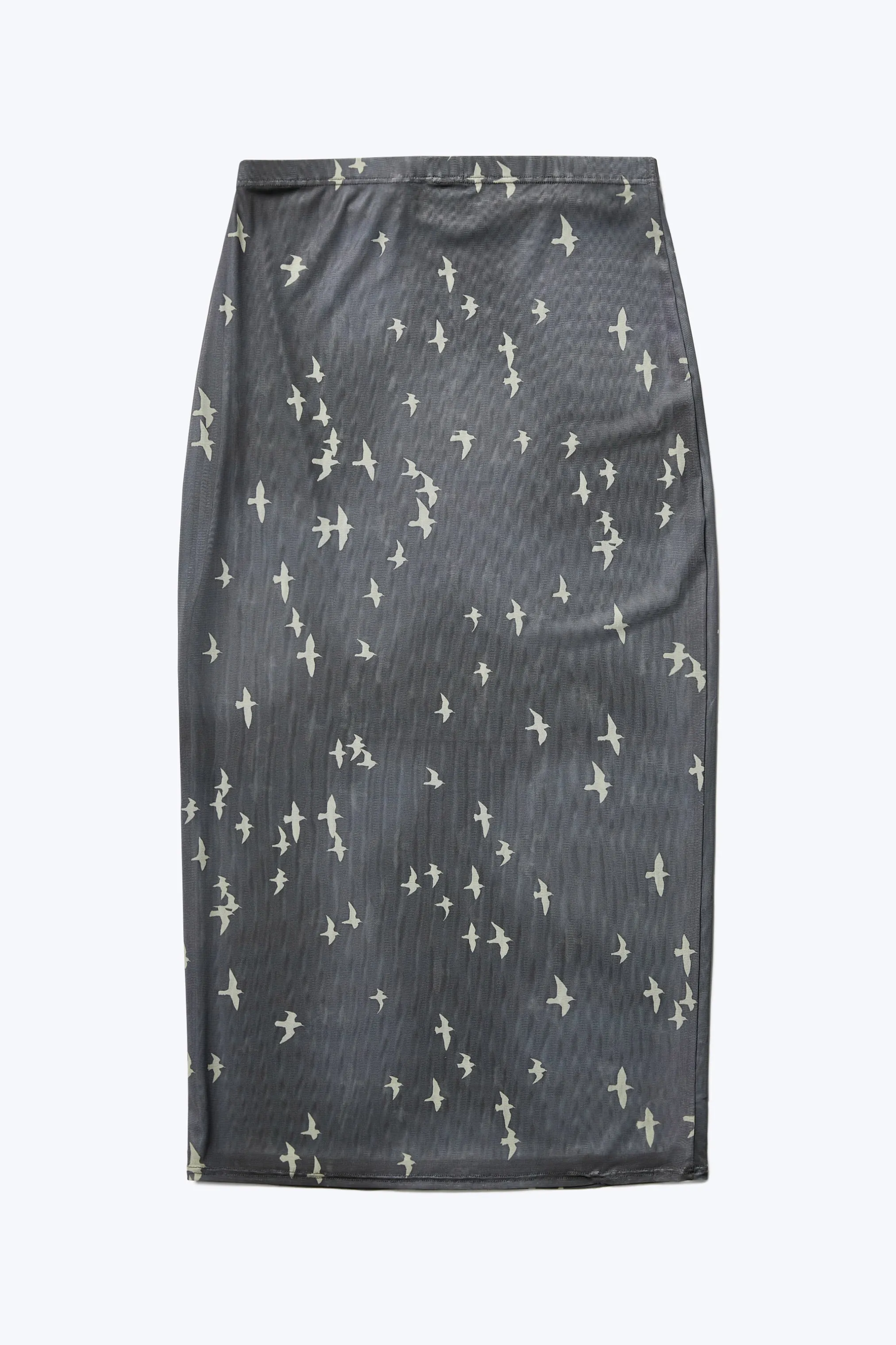 Vivify Mesh Skirt Charcoal Print