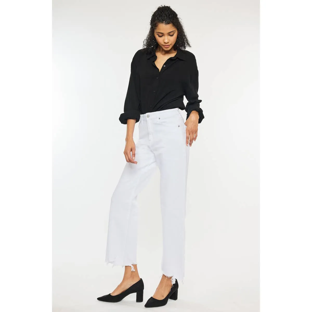 White KanCan Denim Crop Jeans