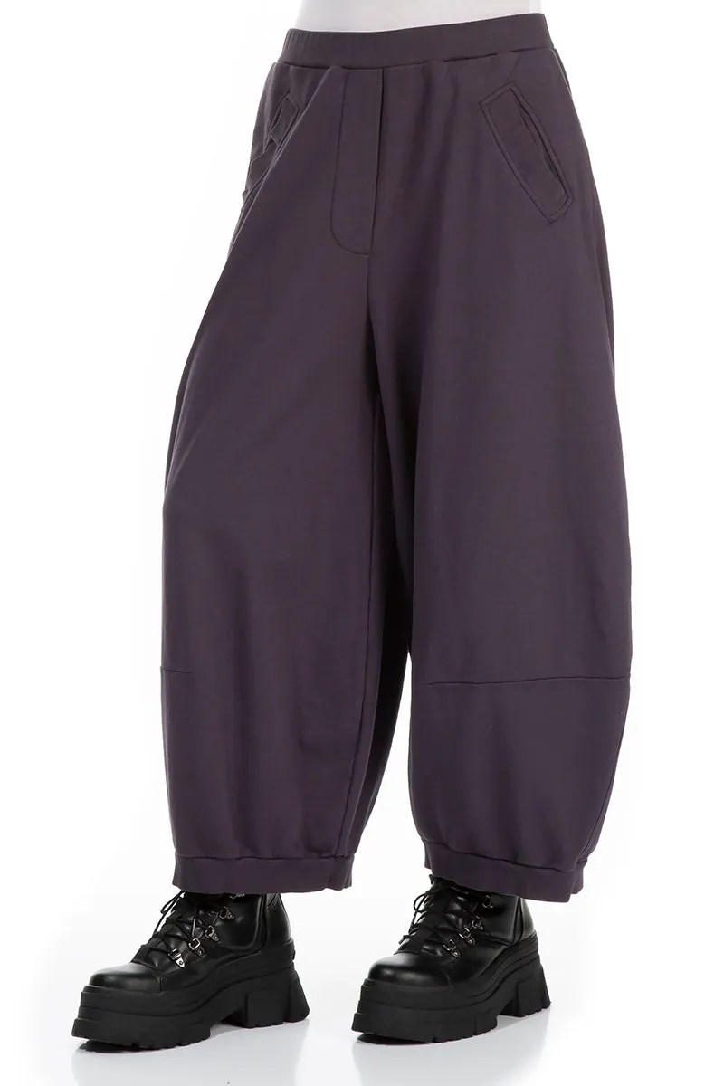 Wide Vintage Violet Cotton Trousers