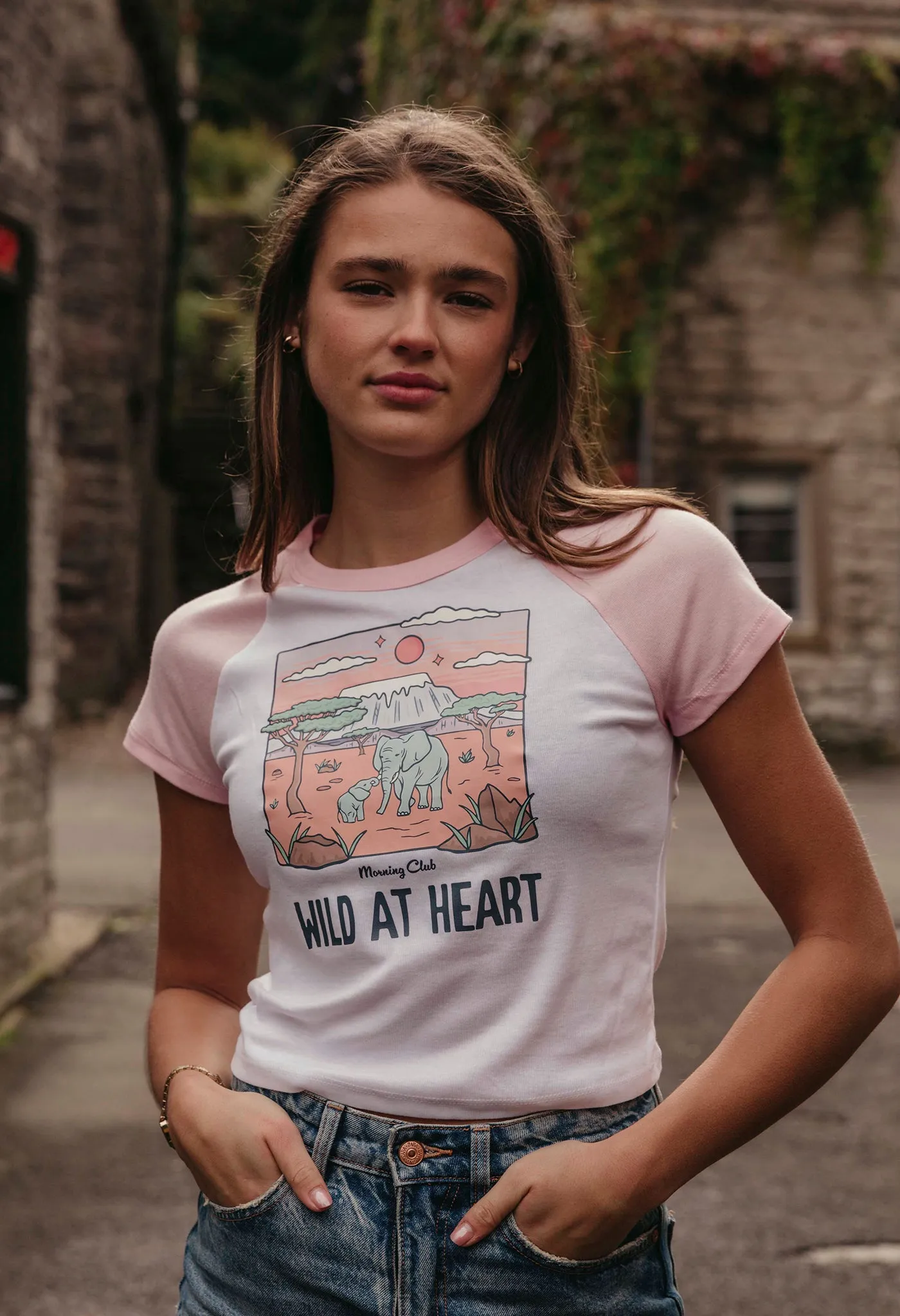 Wild At Heart Printed Micro Rib Baby Tee