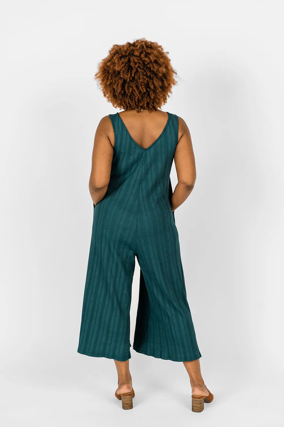 Willow Wide Rib Jumpsuit - Rich Teal