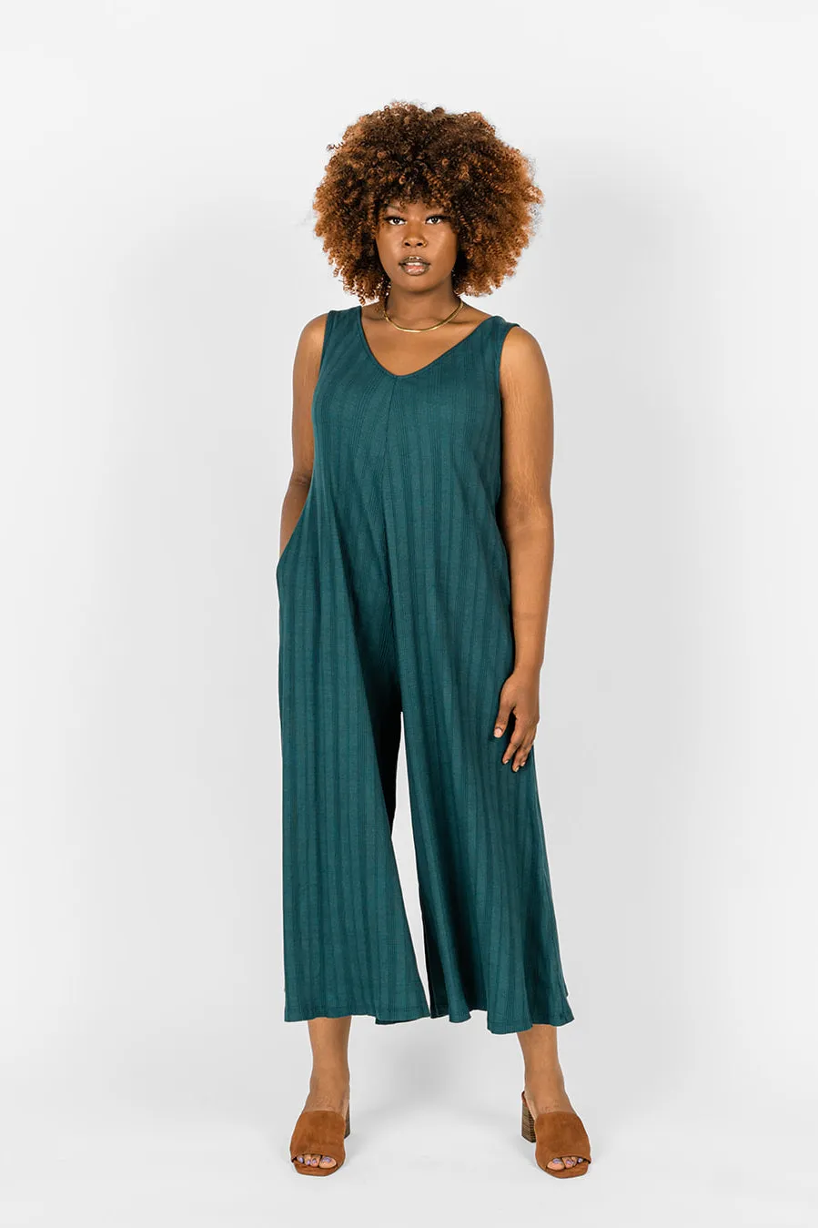 Willow Wide Rib Jumpsuit - Rich Teal