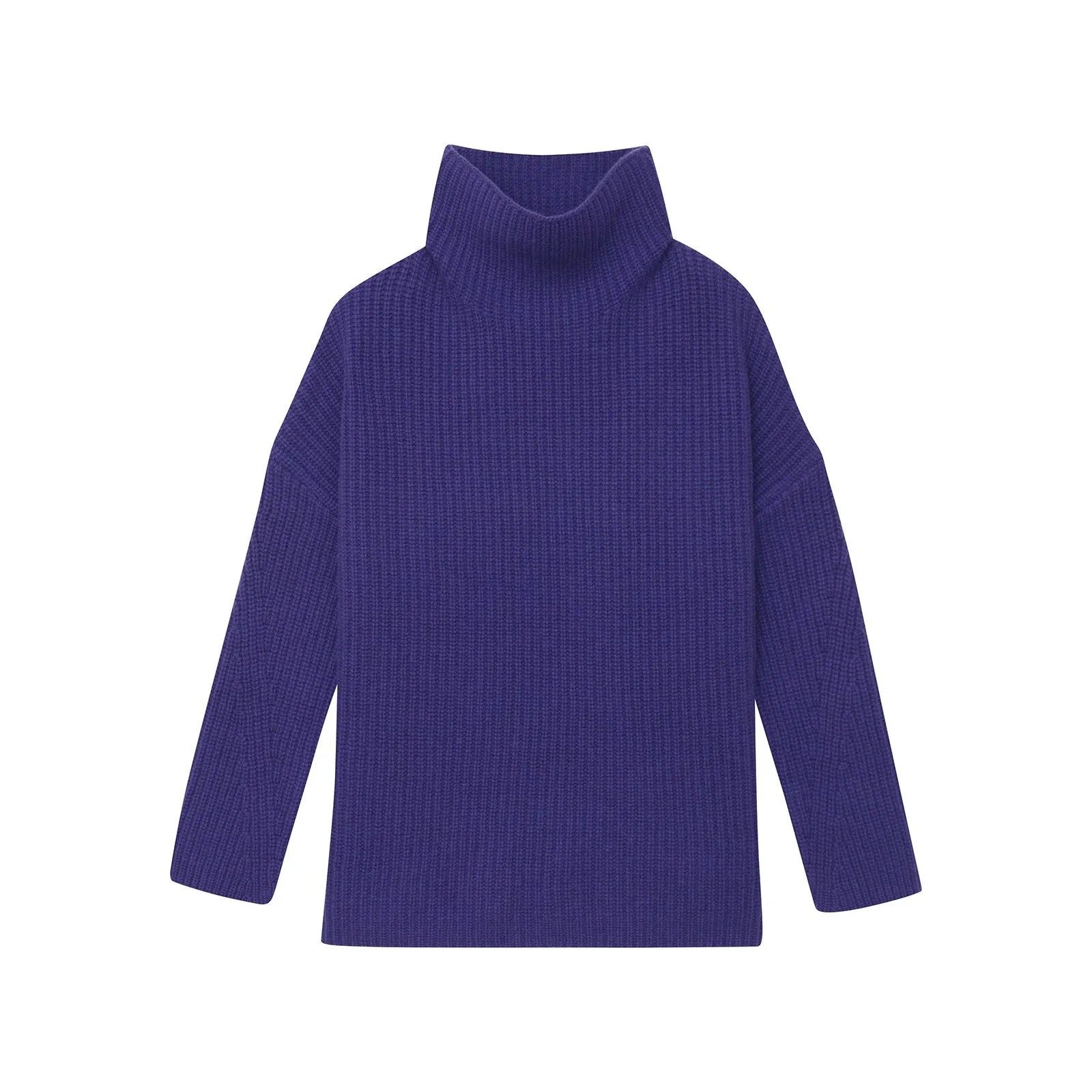 Wool Cashmere Oversized Ribbed Turtleneck