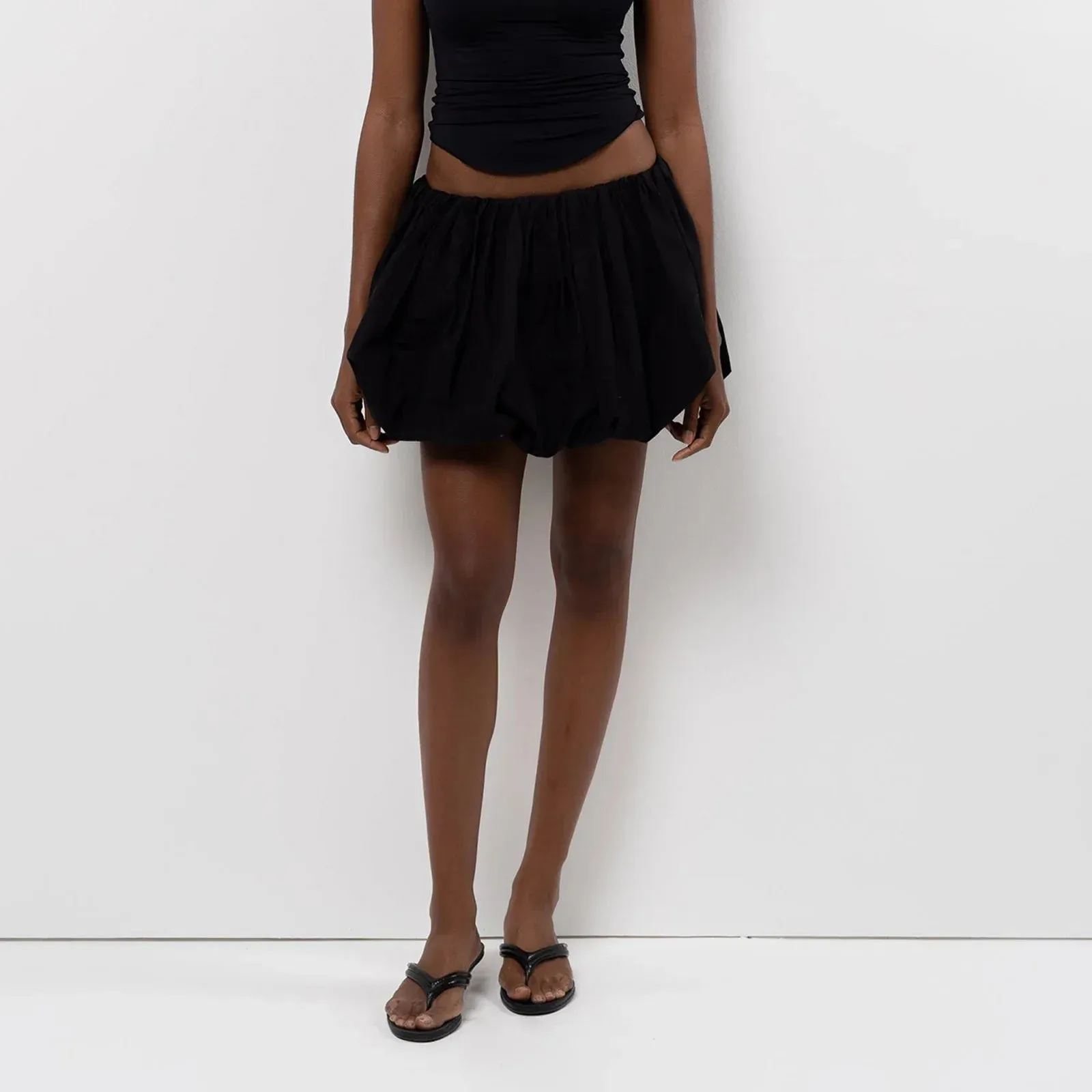 Y2K Bubble Pleated Ruffle Hem Mini Skirt