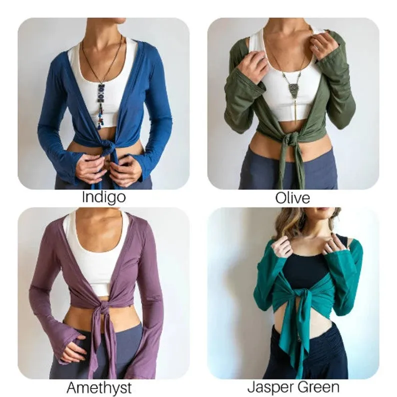 Yoga Wrap Top Tie-Front Ballet Jacket