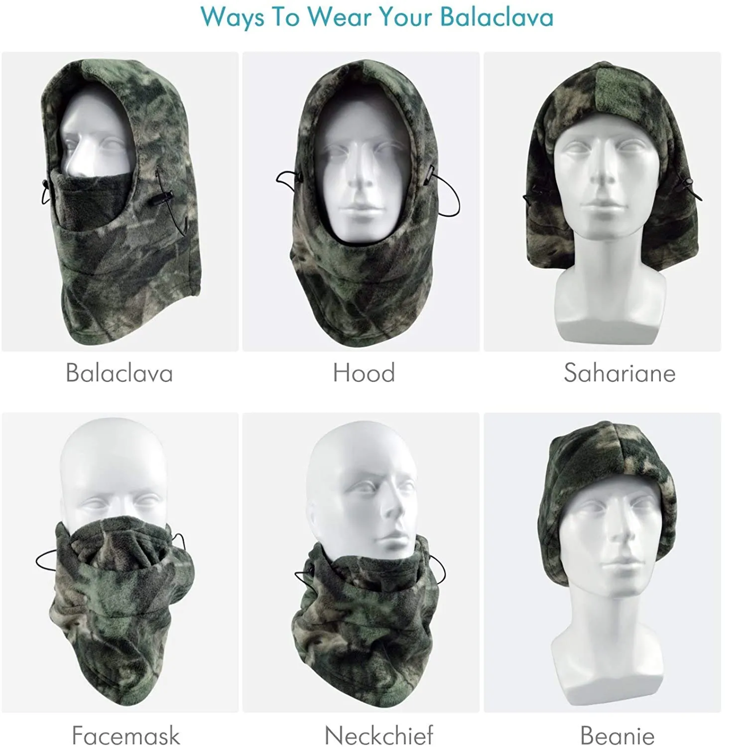 Your Choice Camo Balaclava Ski Face Mask | Camoflauge Neck Warmer