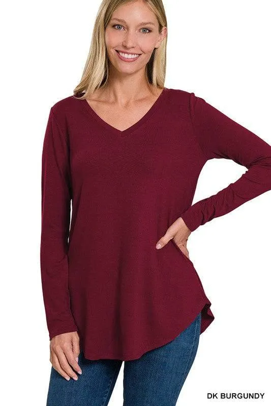 Zenana v-neck long sleeve tunic top