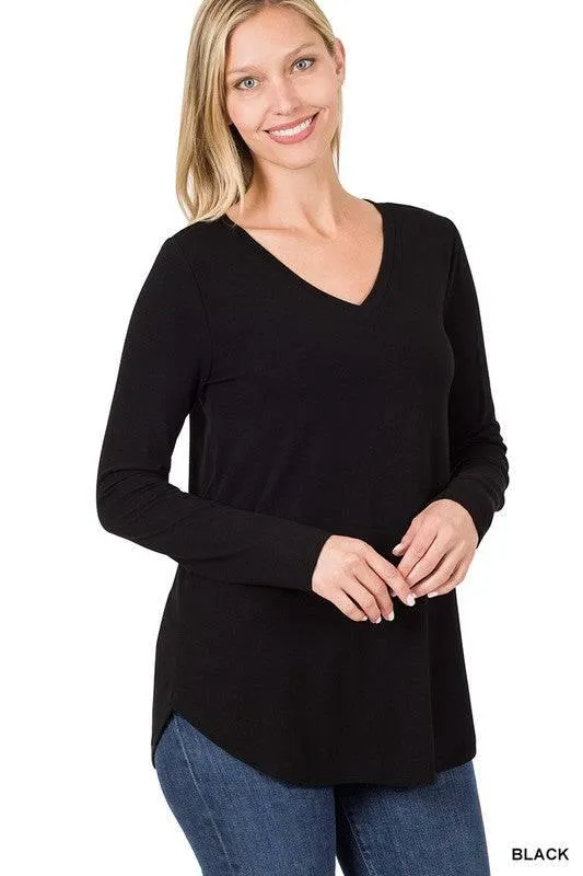 Zenana v-neck long sleeve tunic top