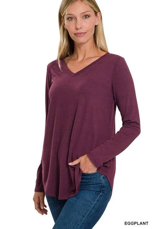 Zenana v-neck long sleeve tunic top