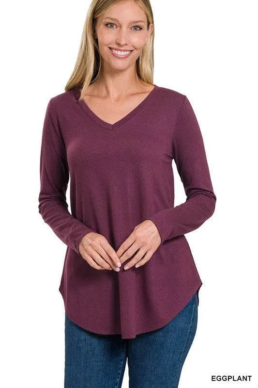 Zenana v-neck long sleeve tunic top