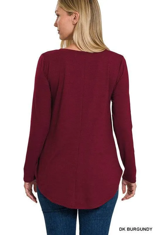 Zenana v-neck long sleeve tunic top