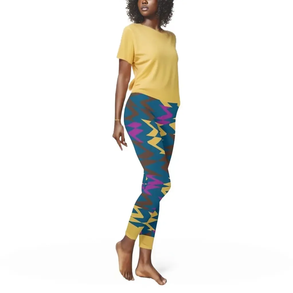 Zig & Zag Women's High Waist Leggings | Side Stitch Closure