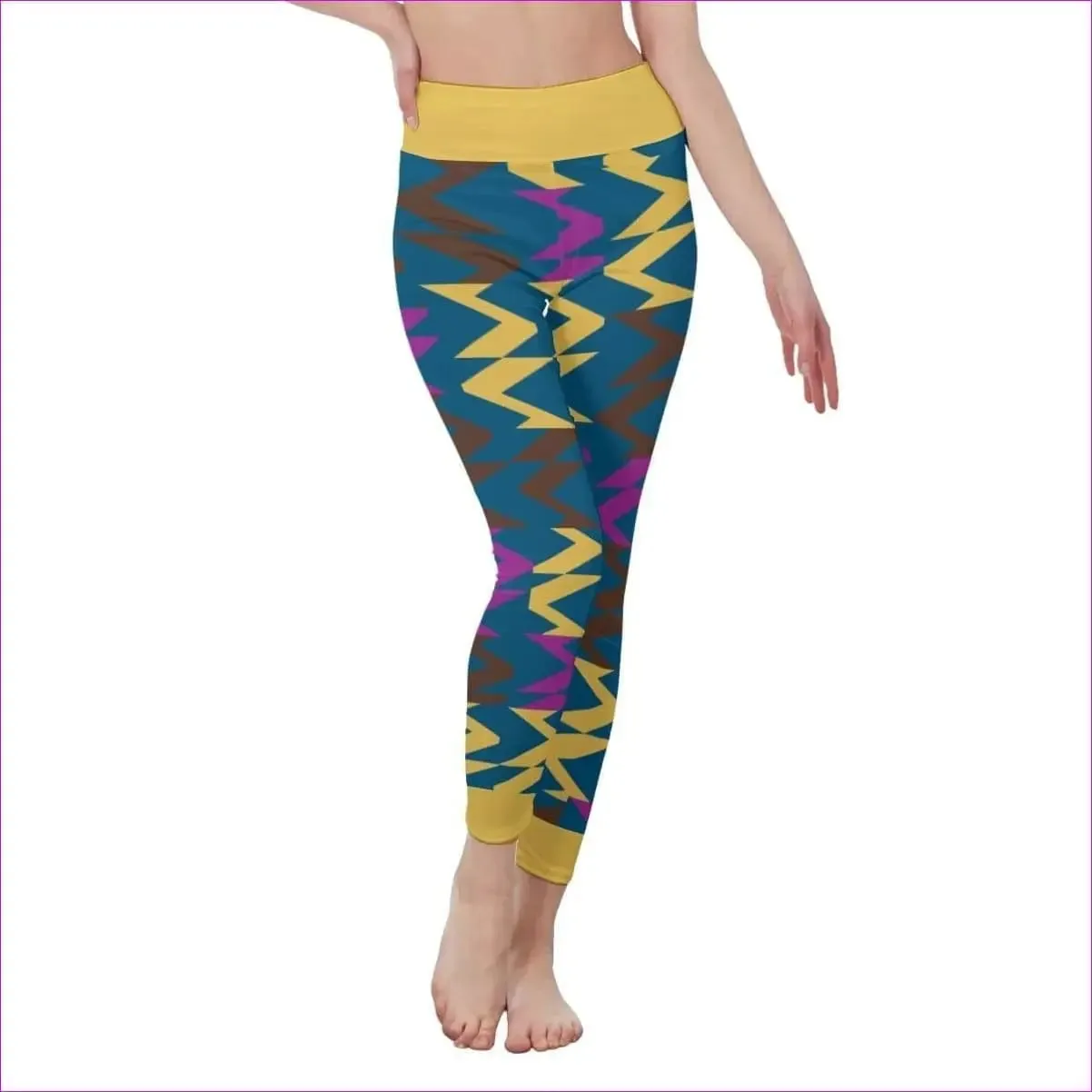 Zig & Zag Women's High Waist Leggings | Side Stitch Closure