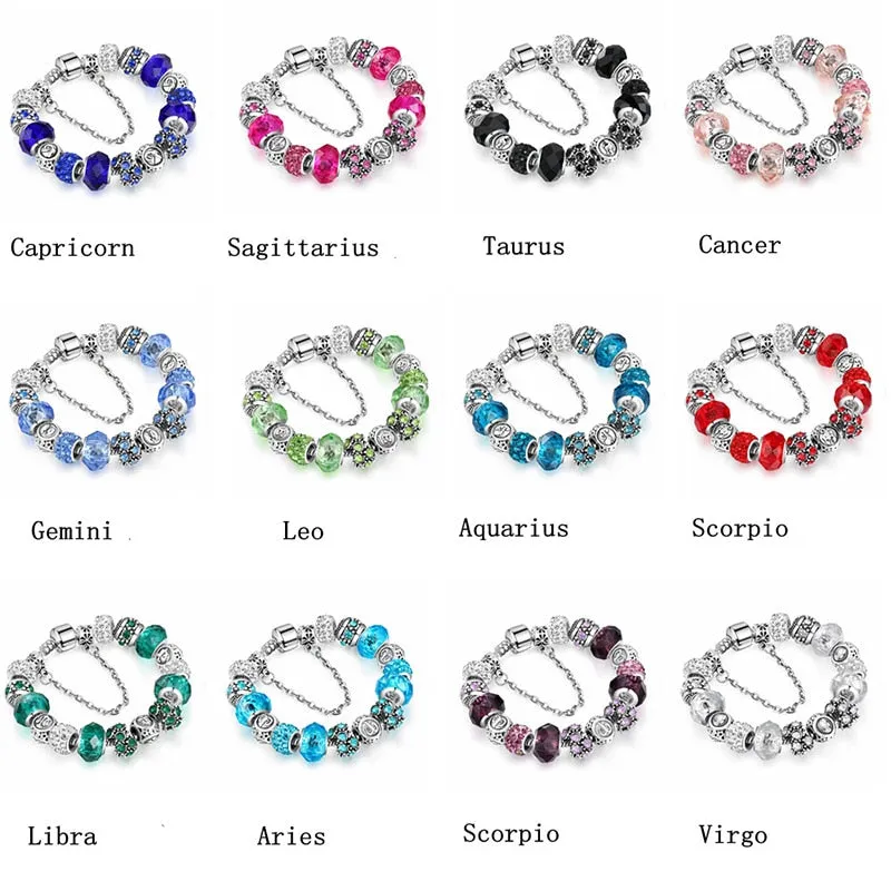 Zodiac Constellation Bracelets (with Crystals & Charms) by Yada (BT200180)